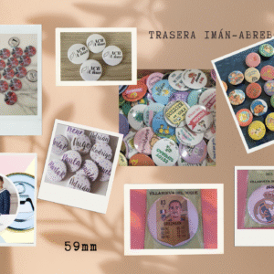 Chapas con trasera de imán-abridor 59 mm